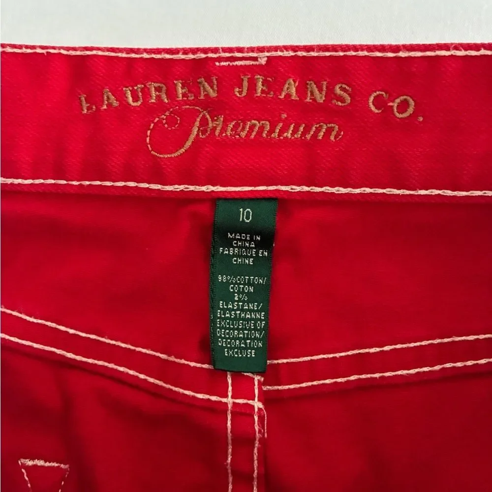 Ralph Lauren Jeans Women’s 10 Red Straight Leg Denim Patriotic Preppy Classic